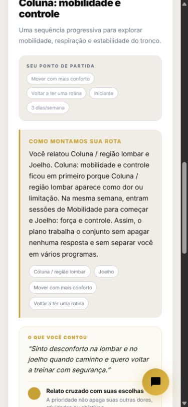 Plano personalizado de quatro semanas da Biblioteca MOT