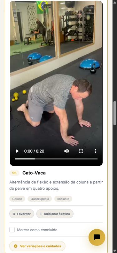 Exercício em vídeo dentro da Biblioteca MOT
